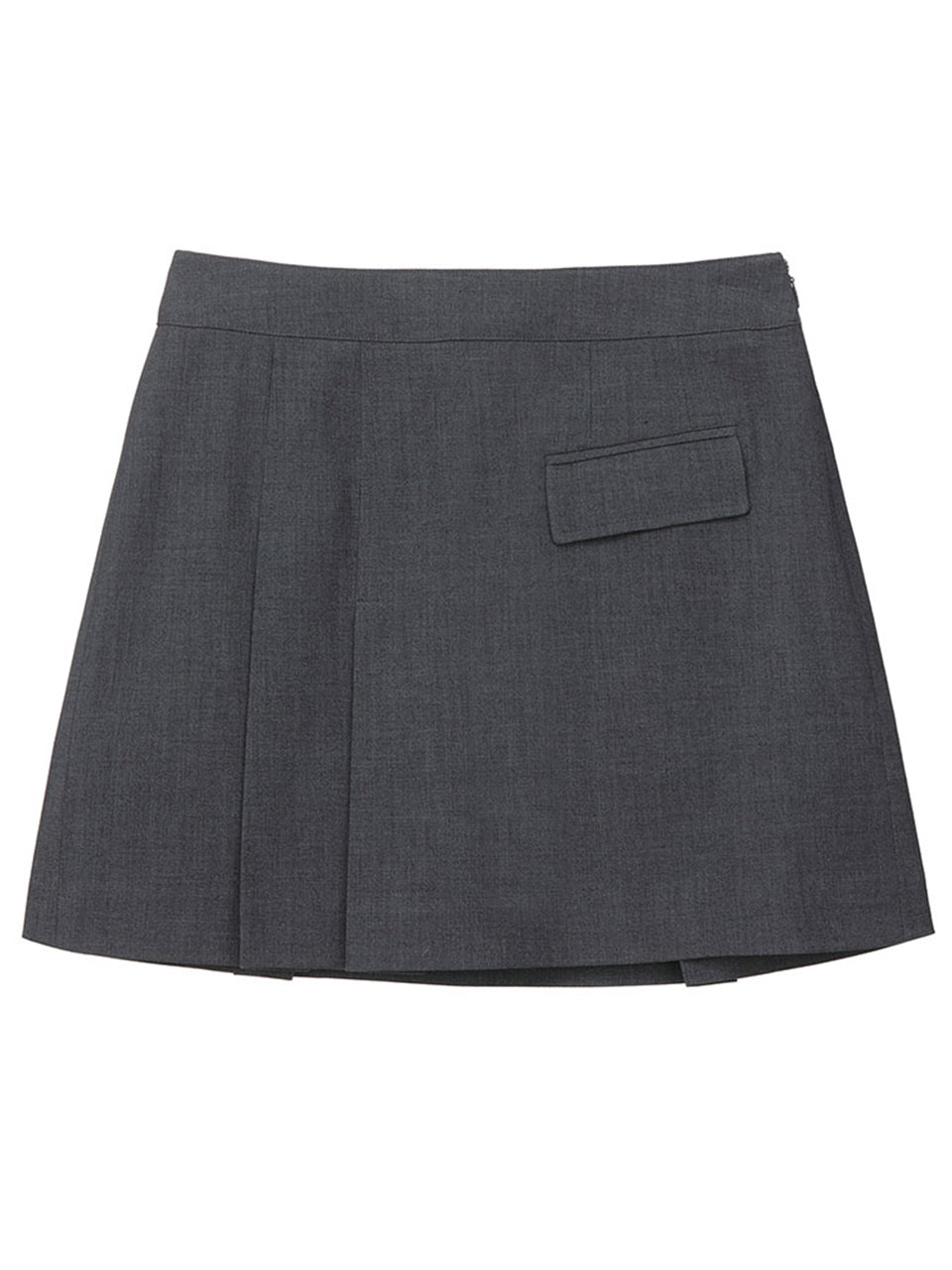 Pleats Mini Skirt in Grey