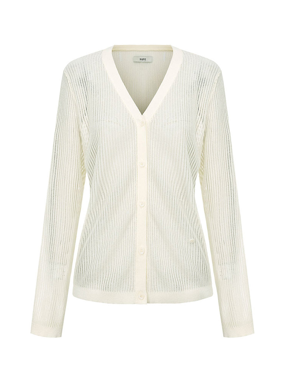 See-through Knit Cardigan in Ivory