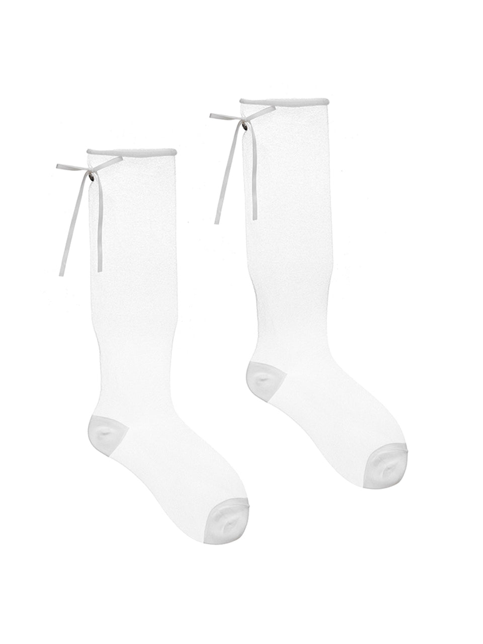 See-through Ribbon Socks in White