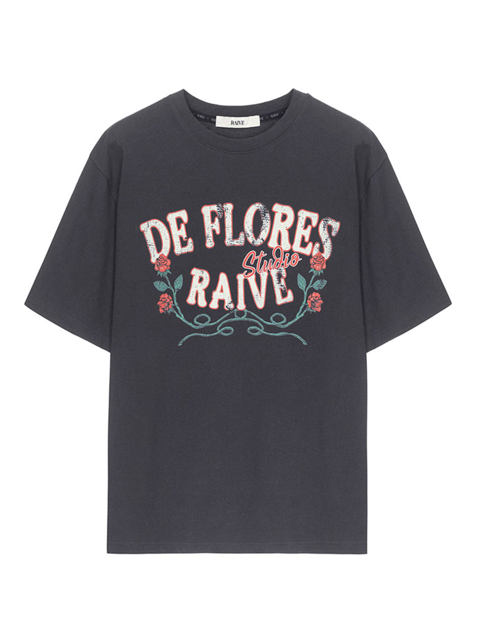 Back Yard Rose Graphic T-shirt in D/Grey