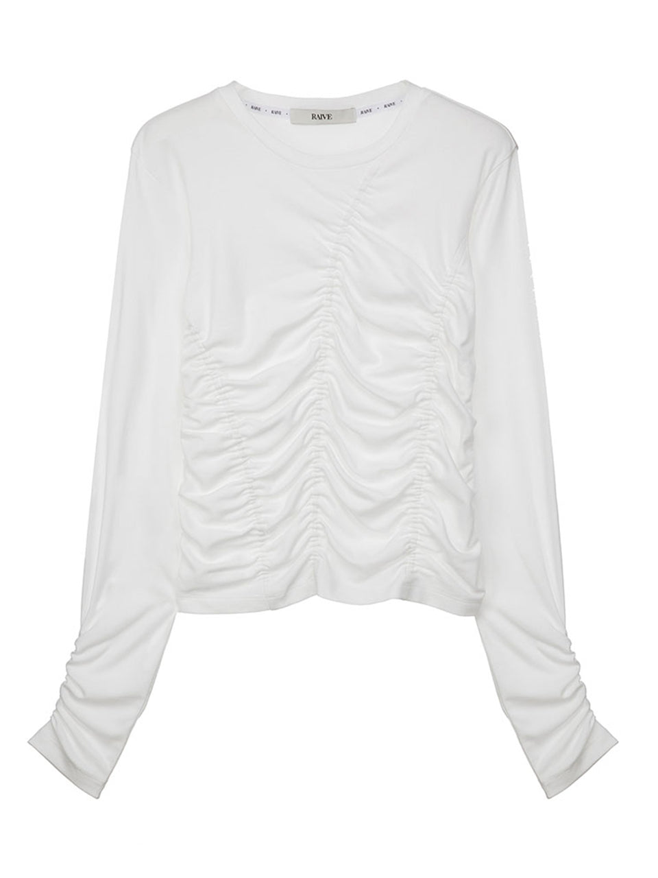 Shirring T-Shirt in White