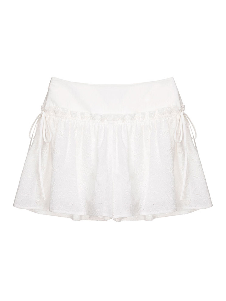 Lace Ribbon Short Pants in White