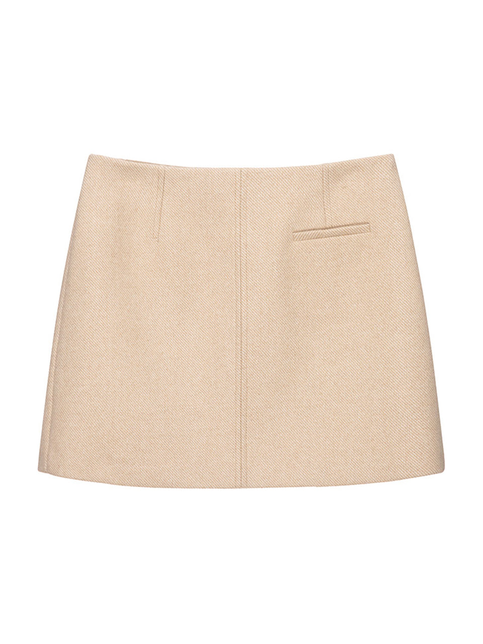 One-Pocket Mini Skirt in Beige