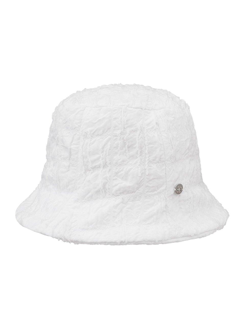 Jacquard Linkle Bucket Hat in White