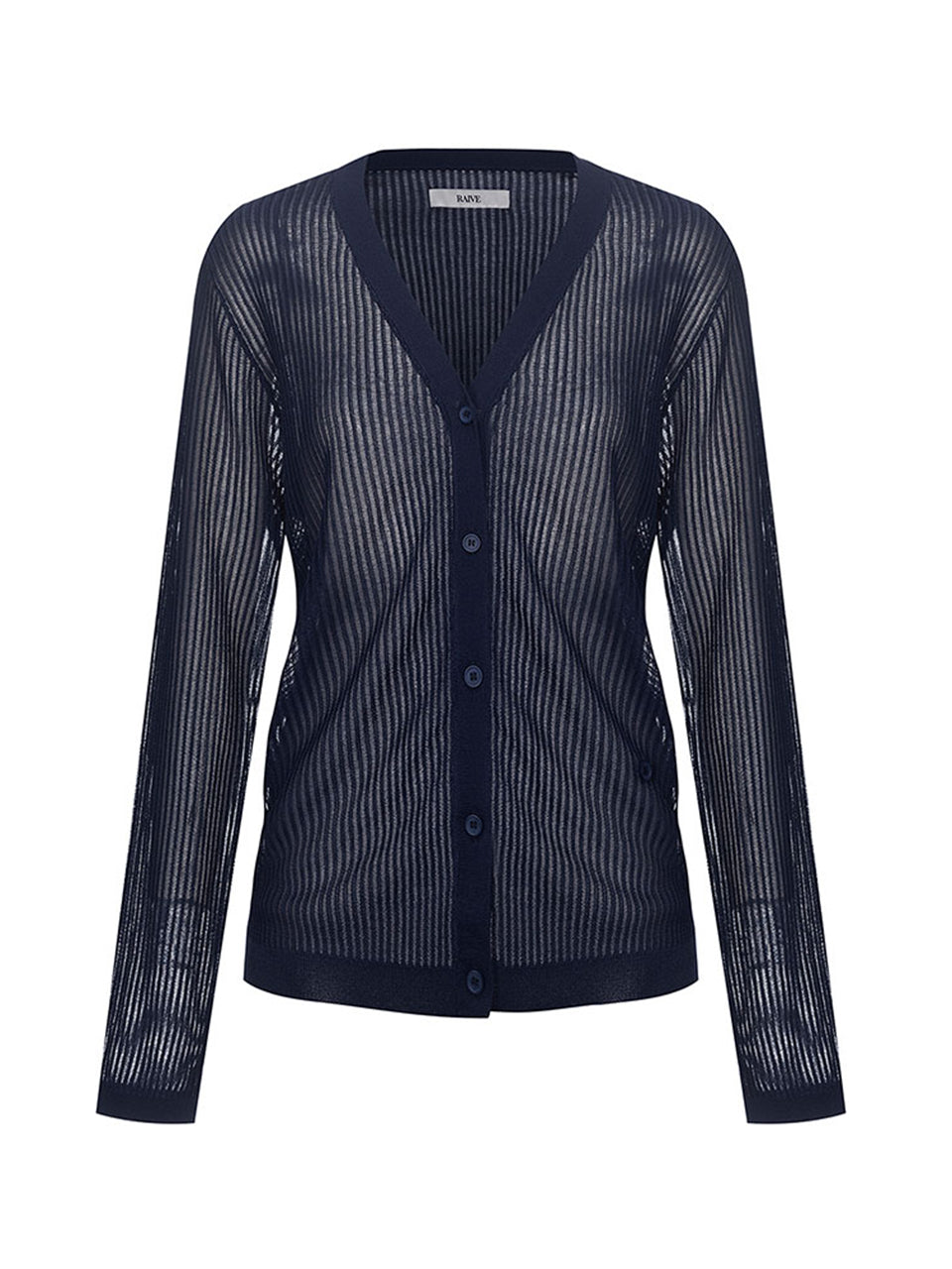 See-through Knit Cardigan in Navy