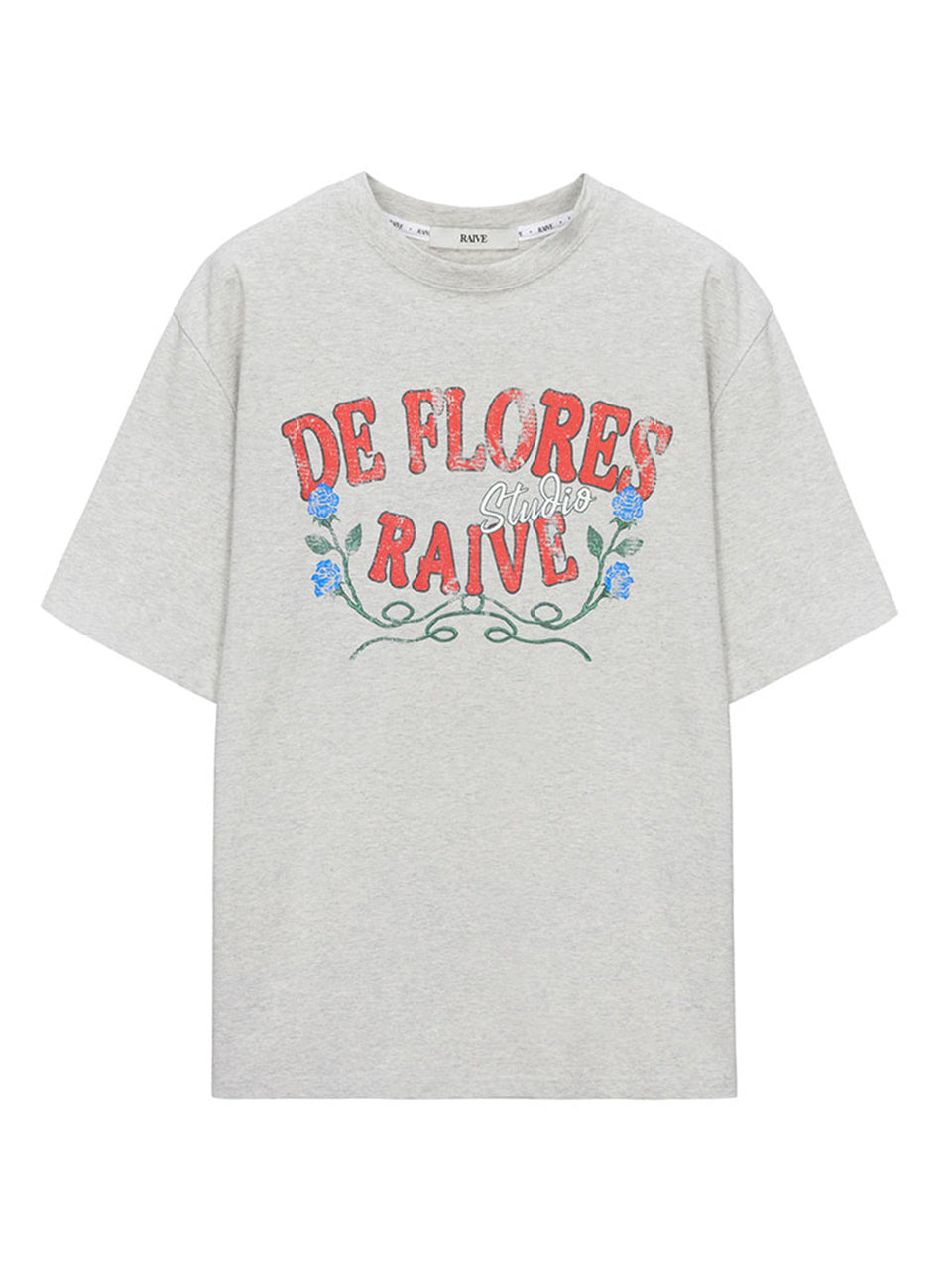 Back Yard Rose Graphic T-shirt in L/Grey