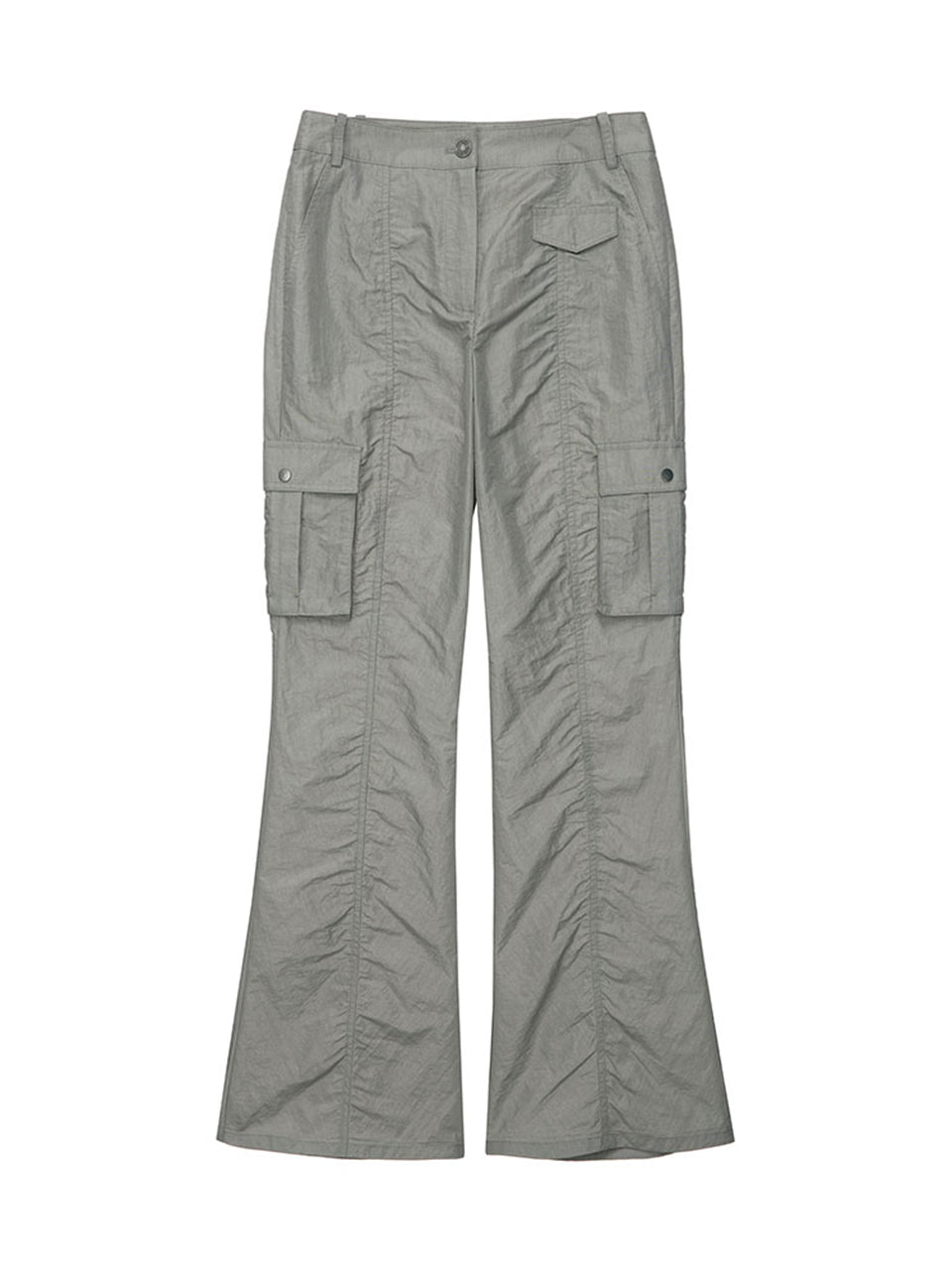 Cargo Shirring Pants in Grey