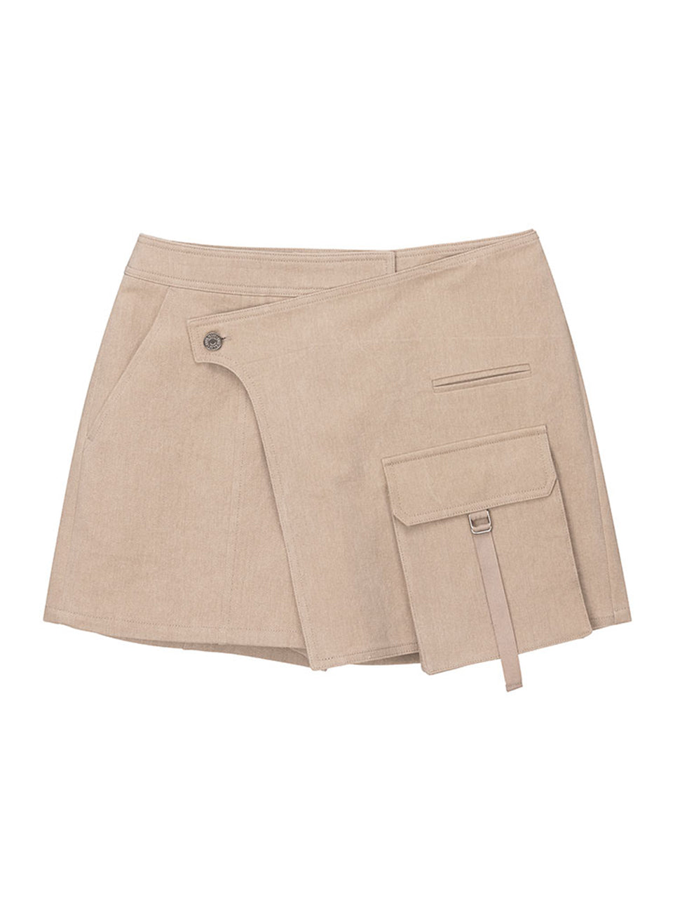Wrap Pocket Skirt Pants in Beige