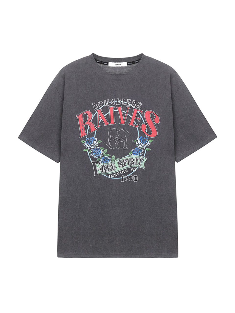 Vintage Rose Graphic T-shirt in D/Grey