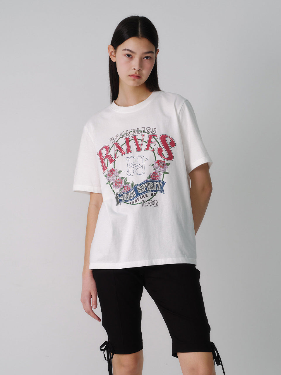 Vintage Rose Graphic T-shirt in White