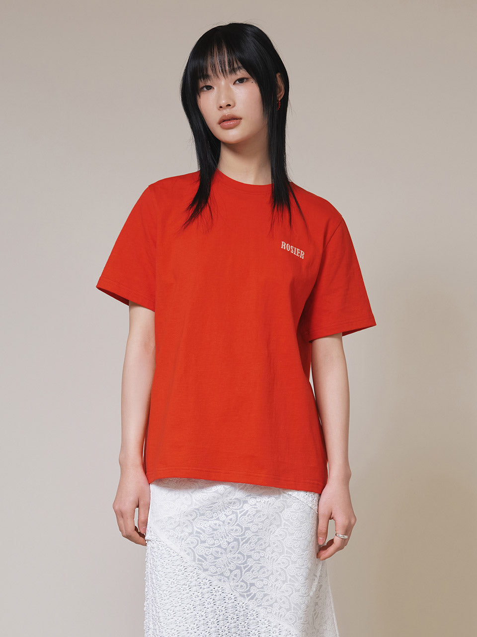 Rosier Logo T-Shirt in Red