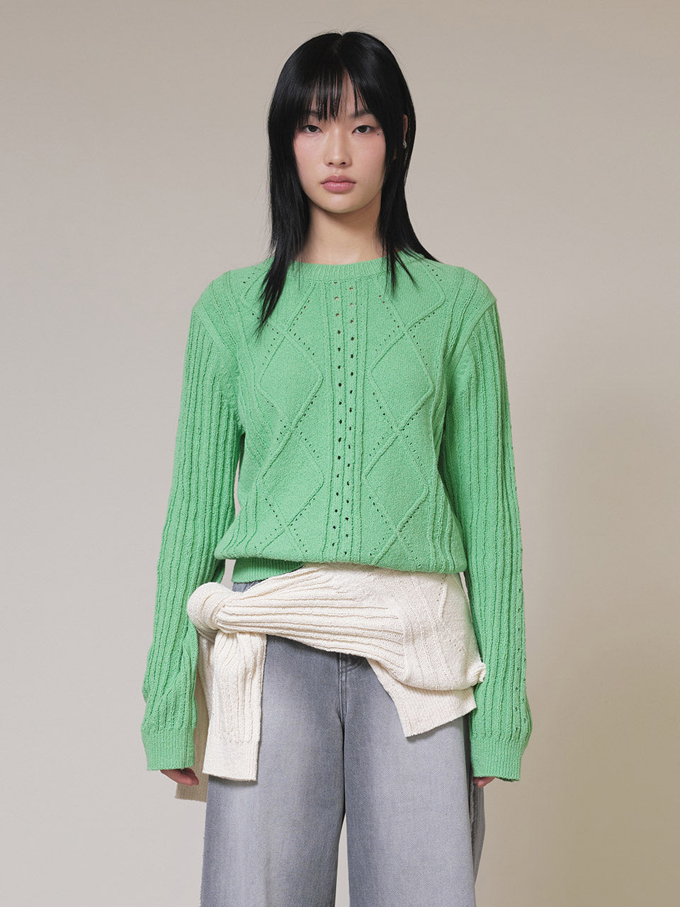 Mesh Crop Knit in Green