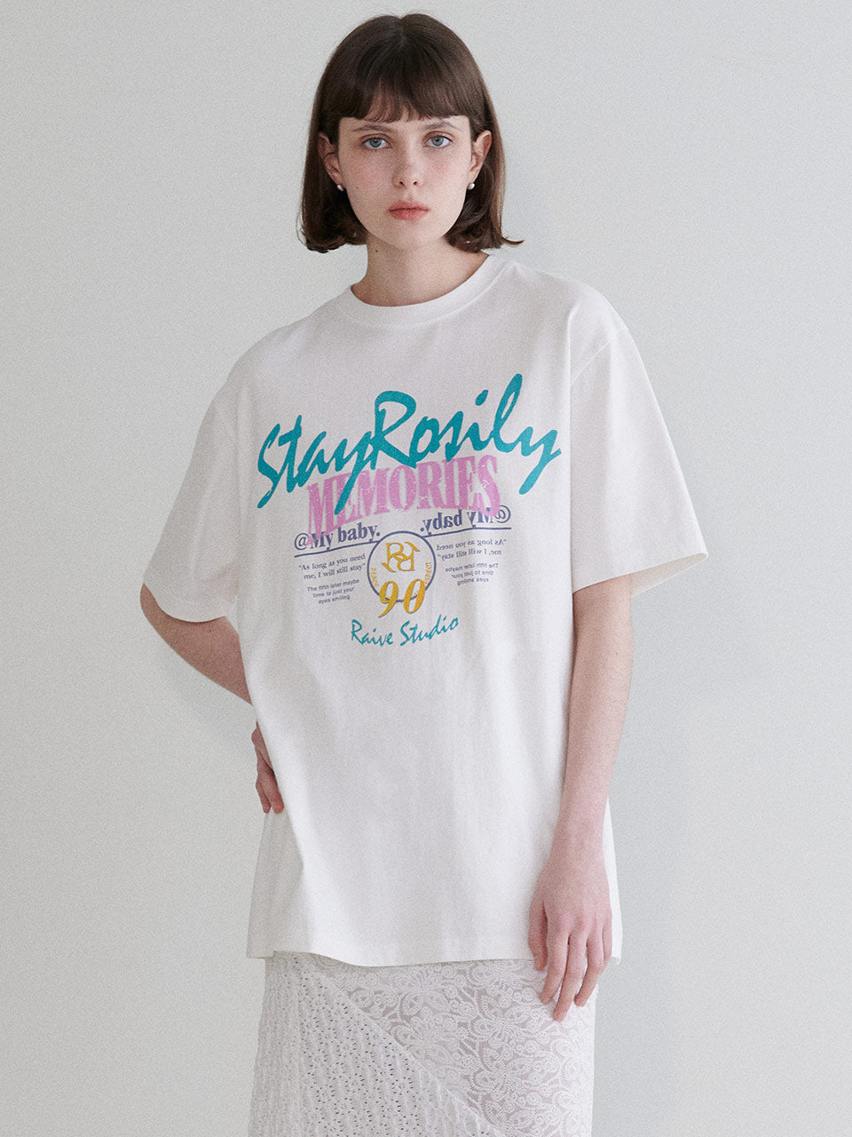 Vintage Print Pigment T-shirt in White