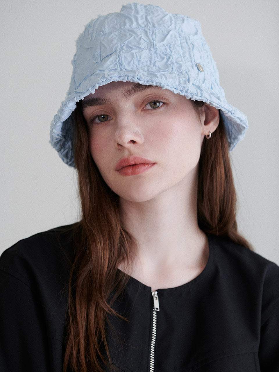 Jacquard Linkle Bucket Hat in S/Blue