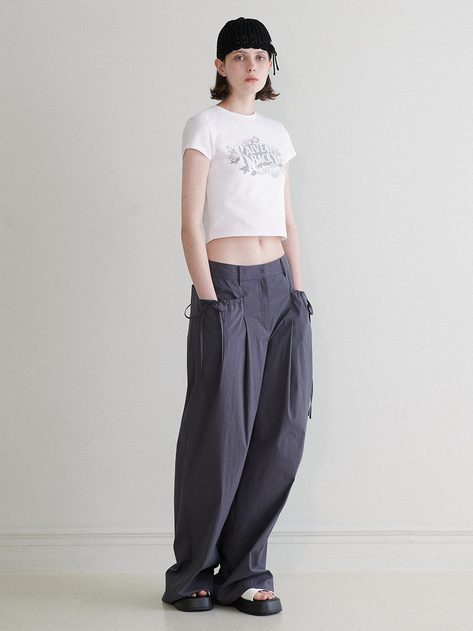 Big Pocket String Pants in D/Grey