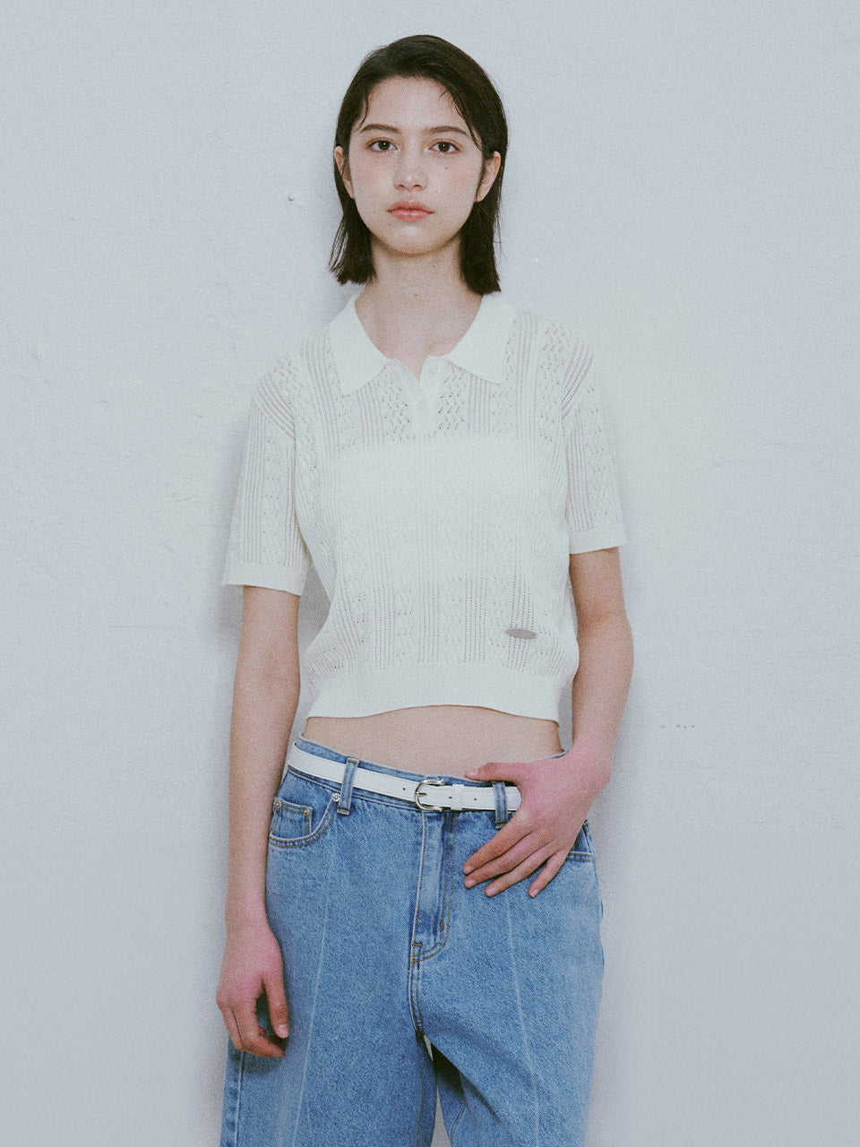 Collar Knit in White