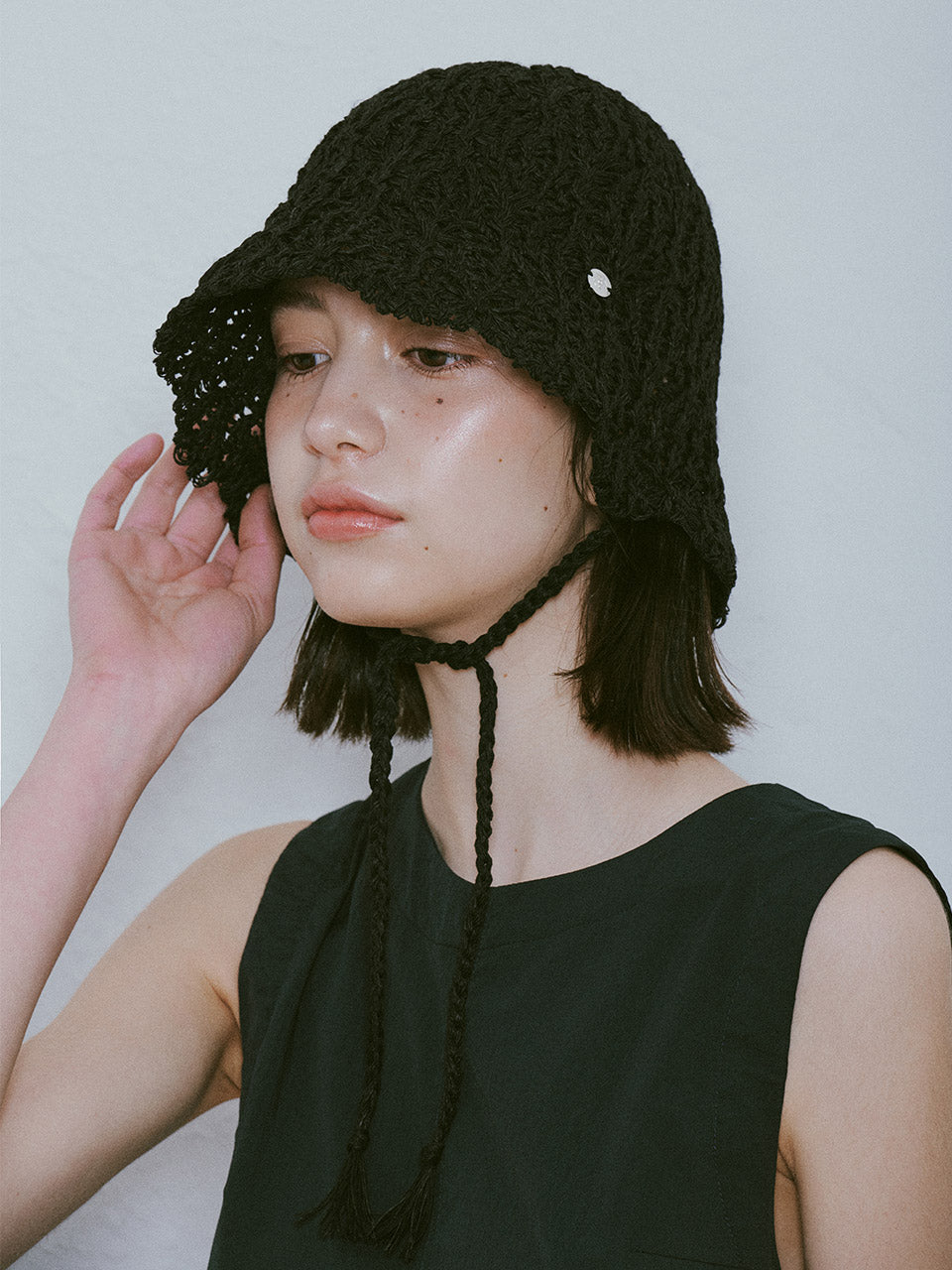 Crochet Bonnet in Black