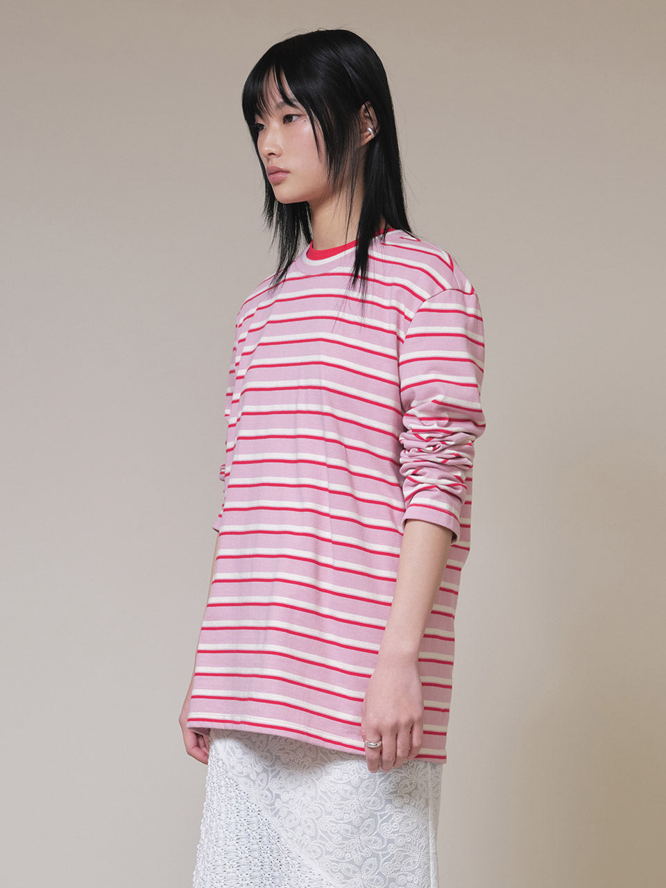 Multi Stripe T-Shirt in PINK