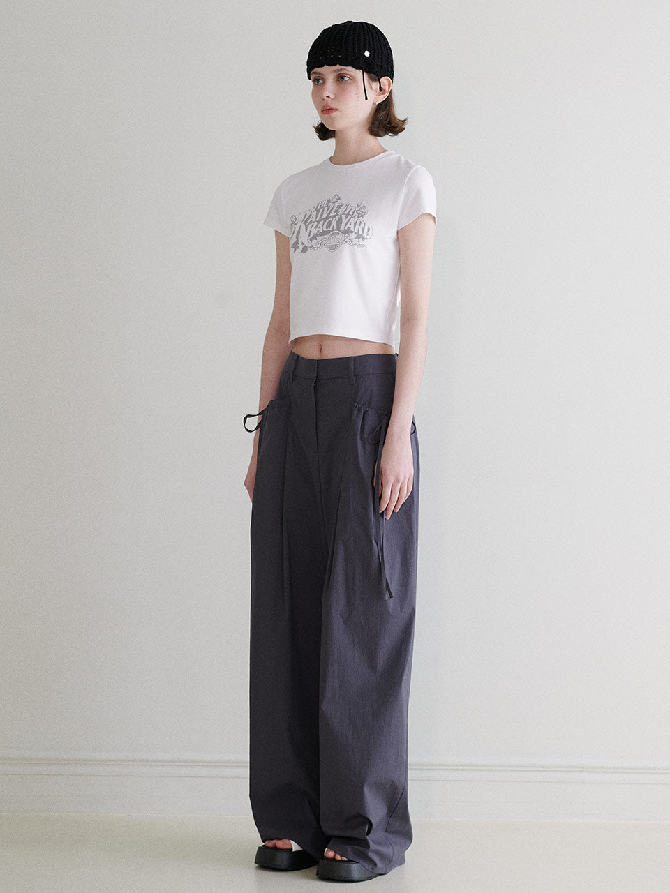 Big Pocket String Pants in D/Grey