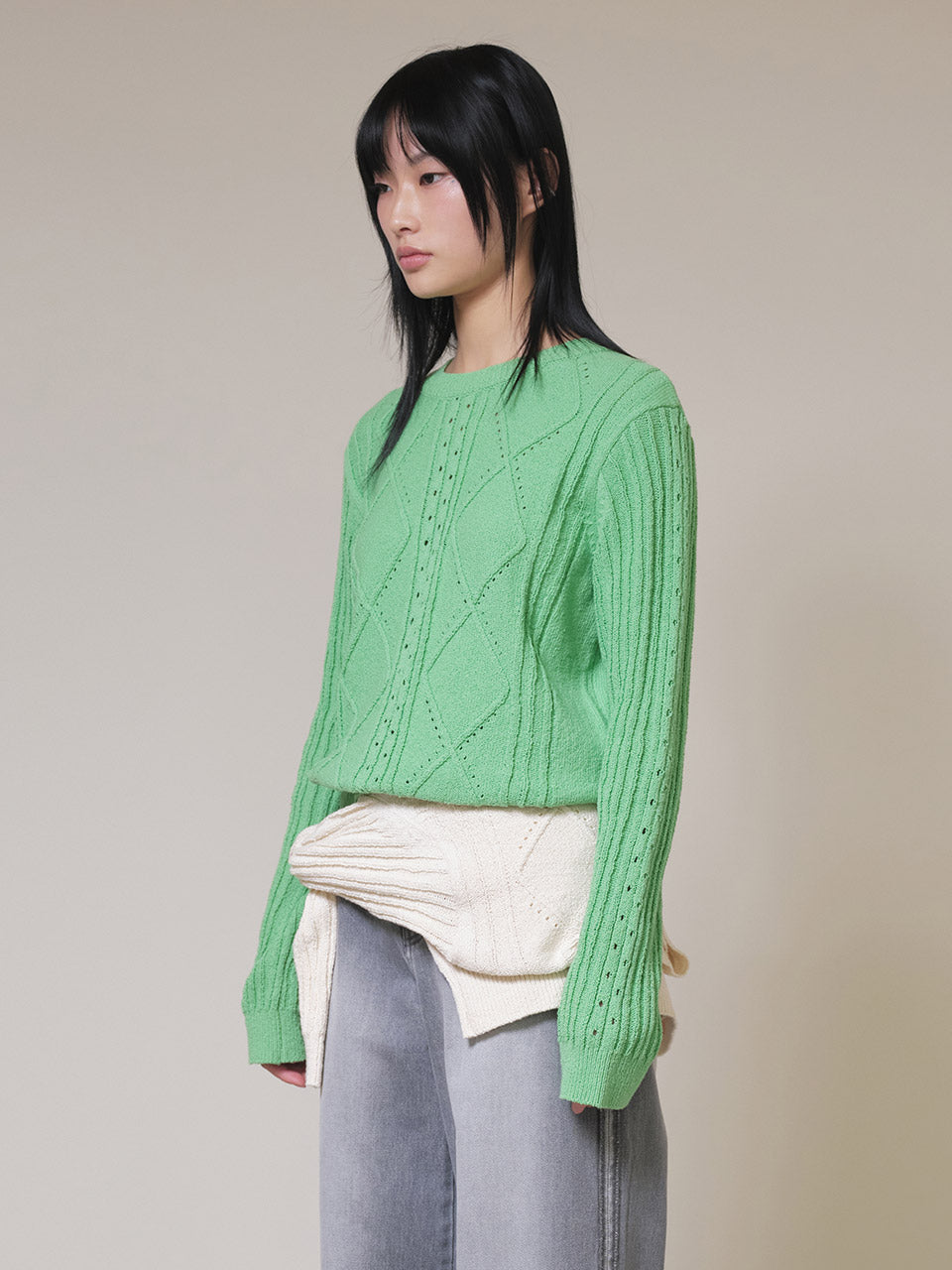 Mesh Crop Knit in Green