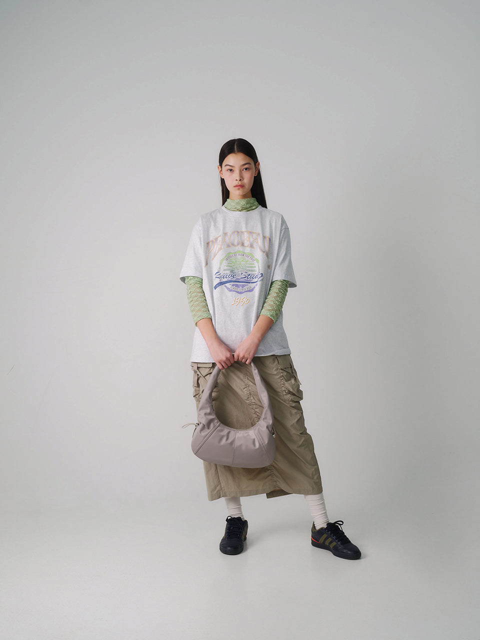 Cargo Shirring Skirt in Khaki