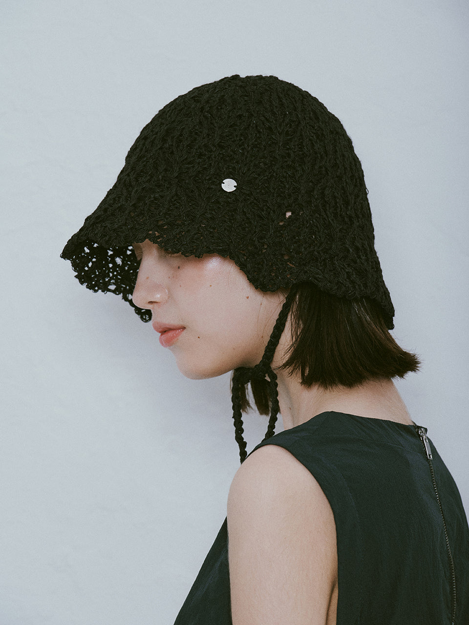 Crochet Bonnet in Black