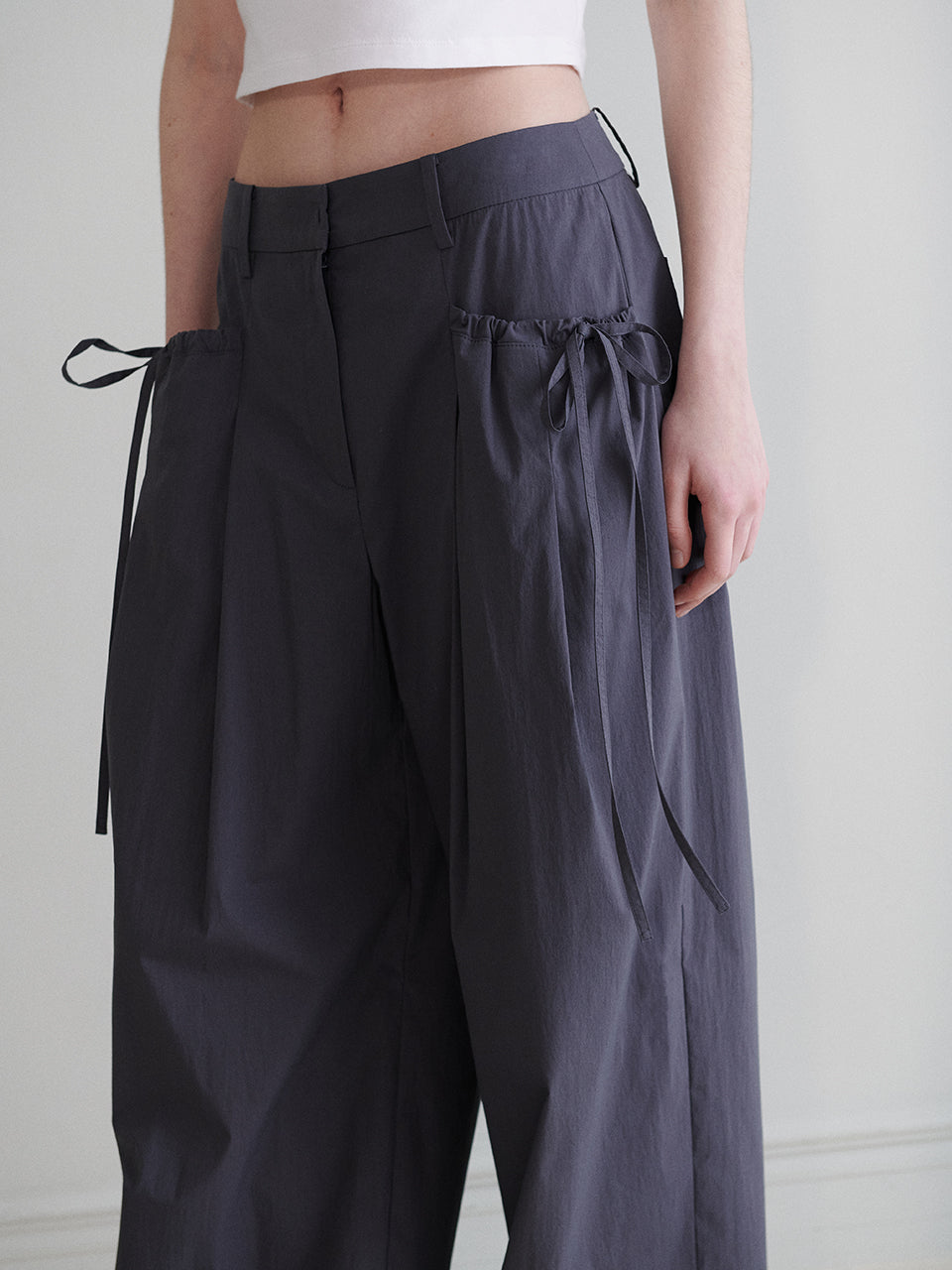 Big Pocket String Pants in D/Grey