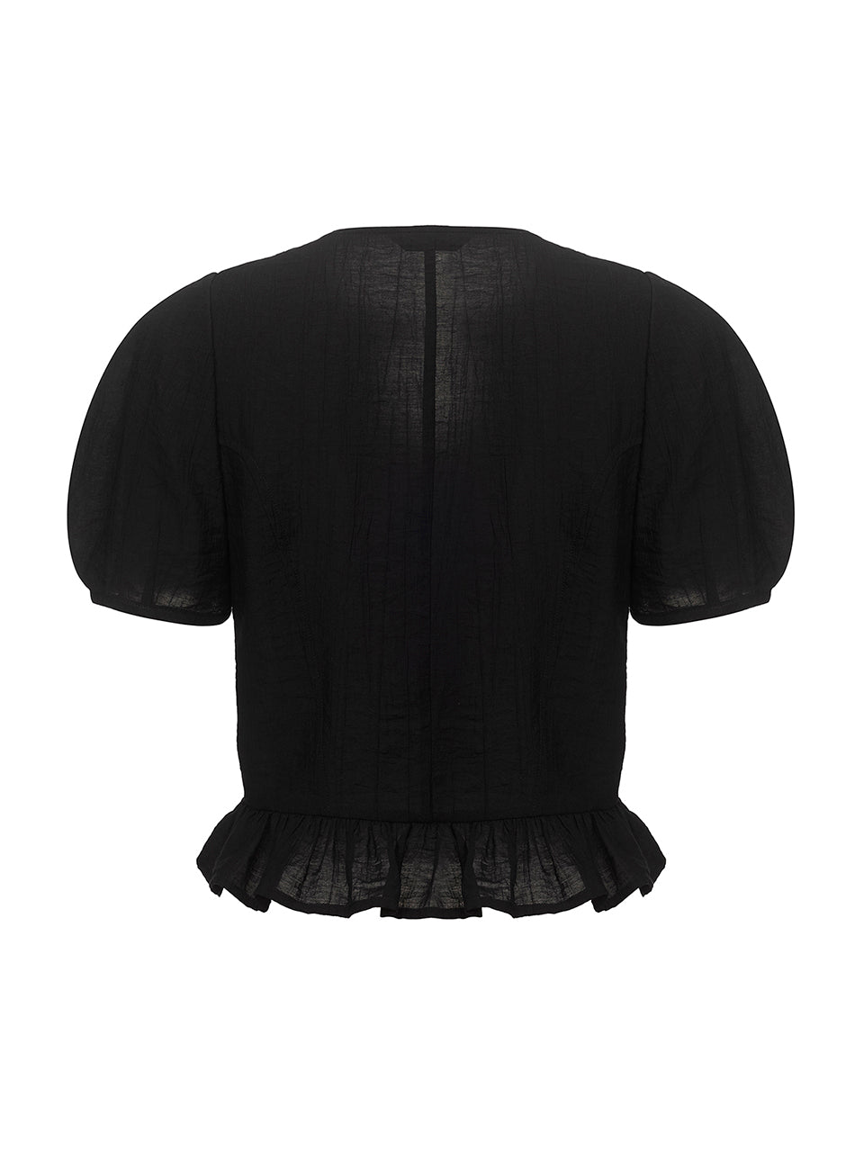 Frill Ribbon Blouse in Black