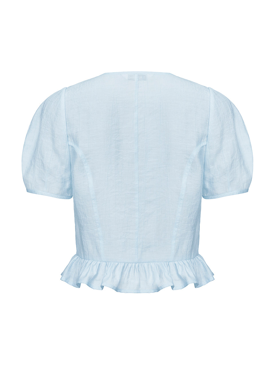 Frill Ribbon Blouse in Blue