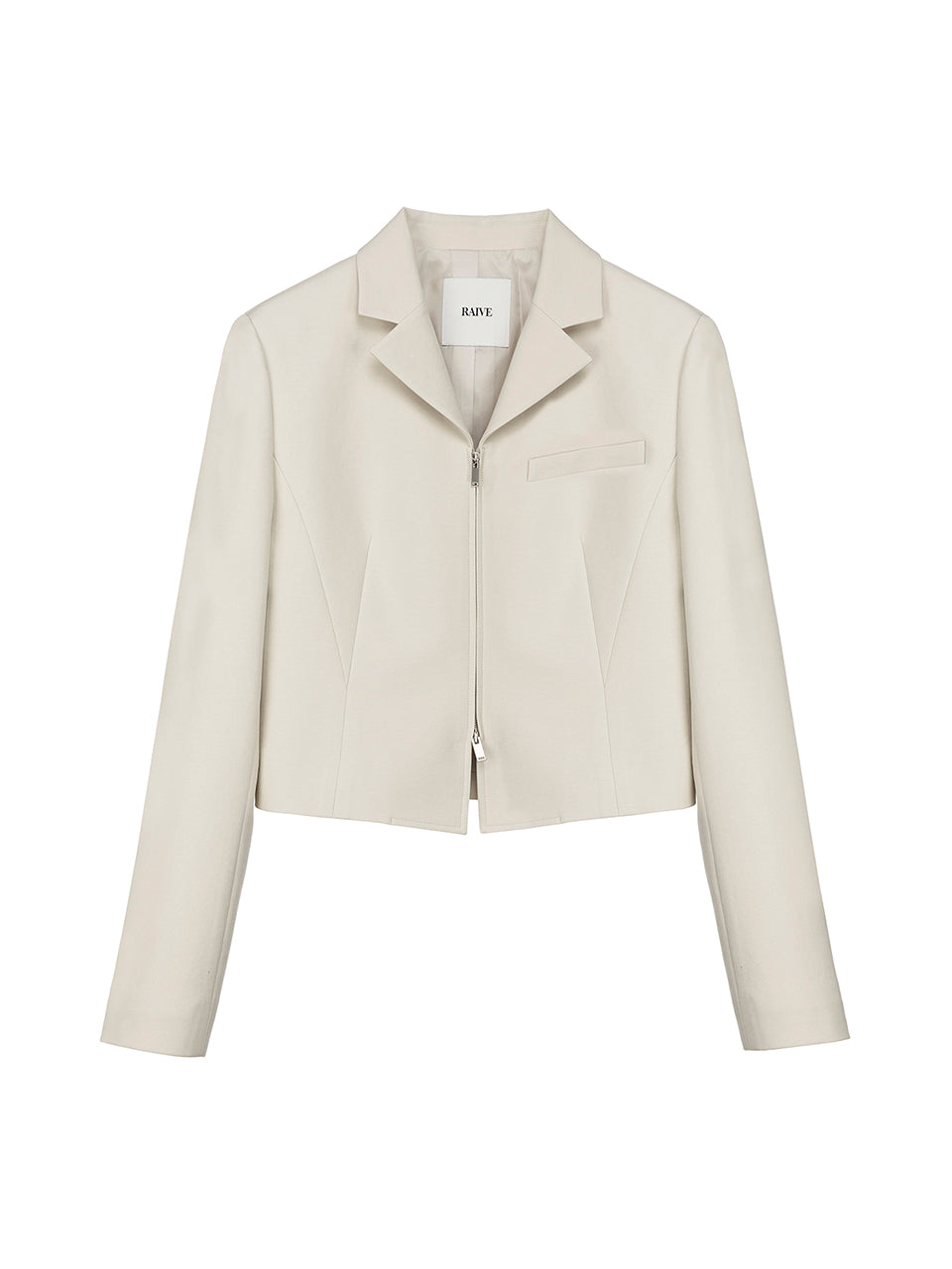 Cut Detail Jacket in Ecru Beige